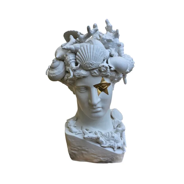 les-ottomans-skulptur-kopf-aus-handbemalter-keramik image 1