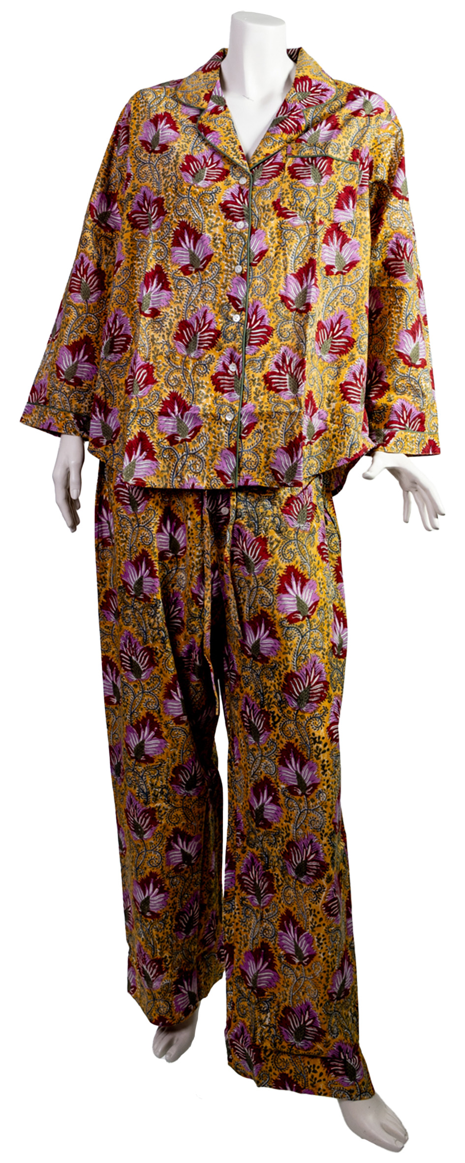 les-ottomans-pj02-pyjama-set-aus-baumwolle-handbedruckter-ikat image 2