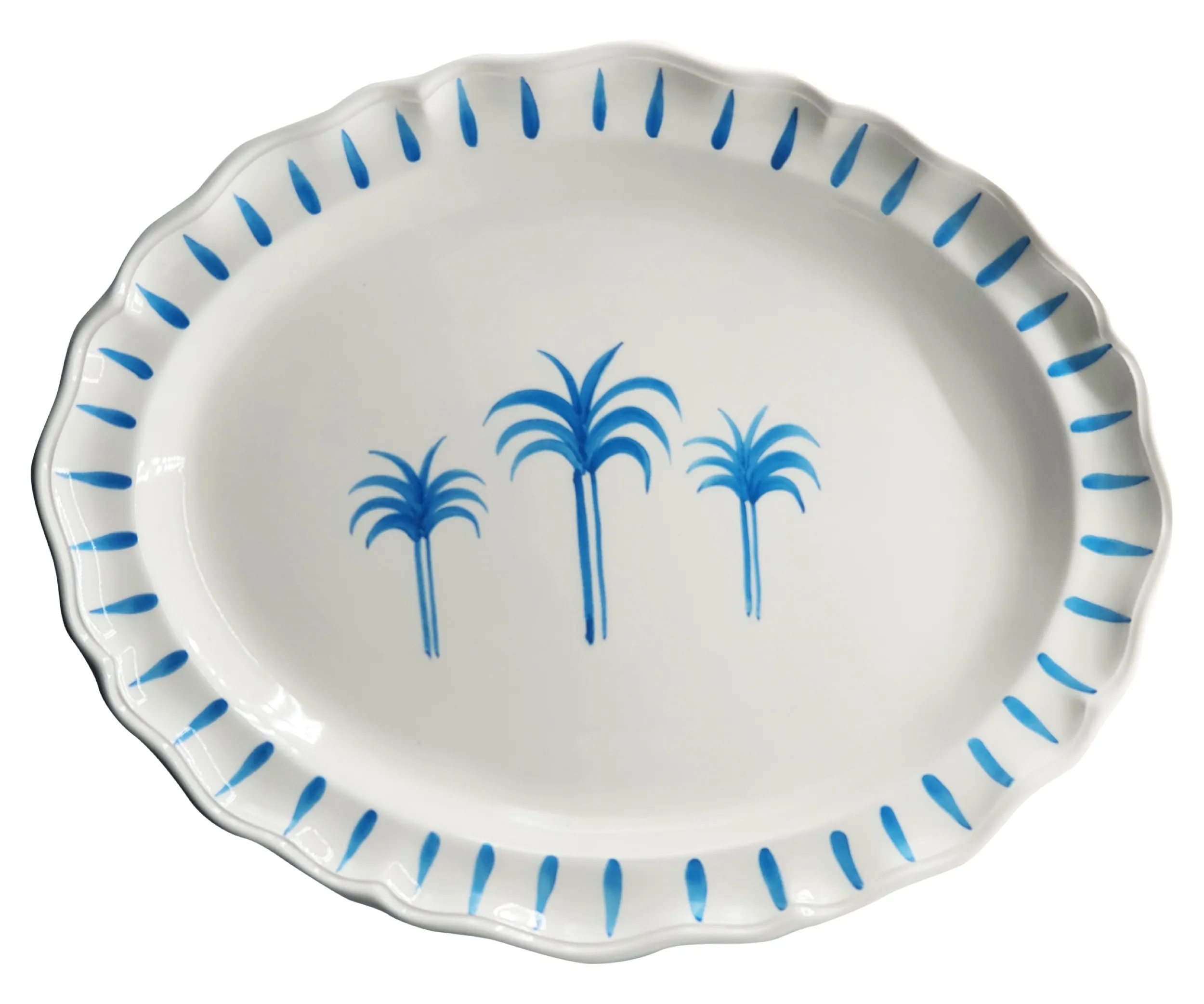 les-ottomans-tpc05-keramik-tablett-blaue-palmen-handbemalt image 1