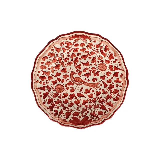 les-ottomans-brotteller-v-gel-blumen-aus-handbemalter-keramik-in-rot image 1