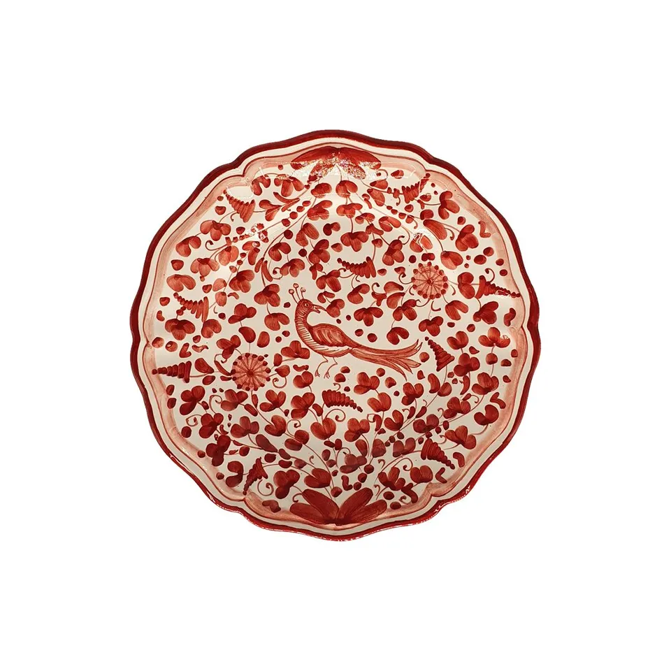 les-ottomans-brotteller-v-gel-blumen-aus-handbemalter-keramik-in-rot image 1