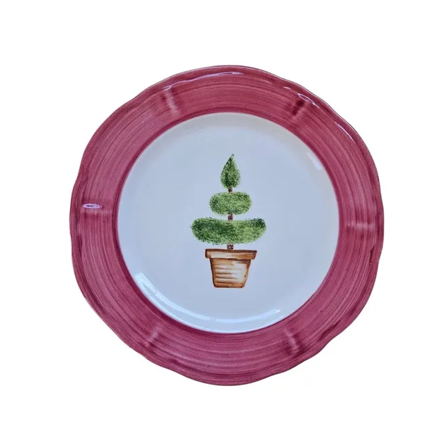 les-ottomans-speiseteller-topiaria-rossa-keramik-handbemalt image 1