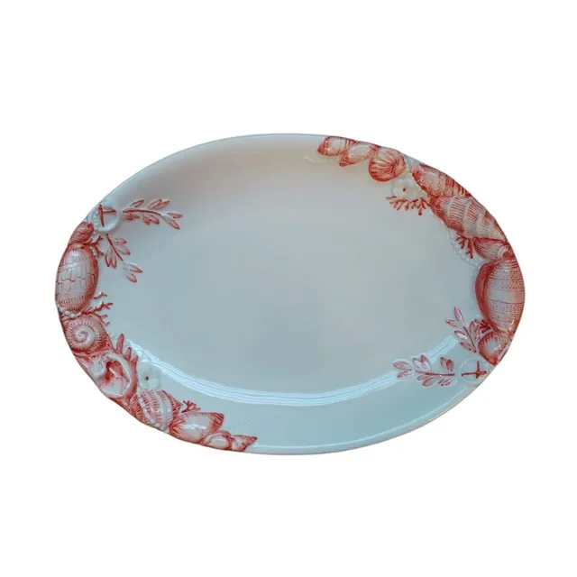 les-ottomans-conchiglie-keramik-tablett-handbemalt-muscheldekor-rot image 1