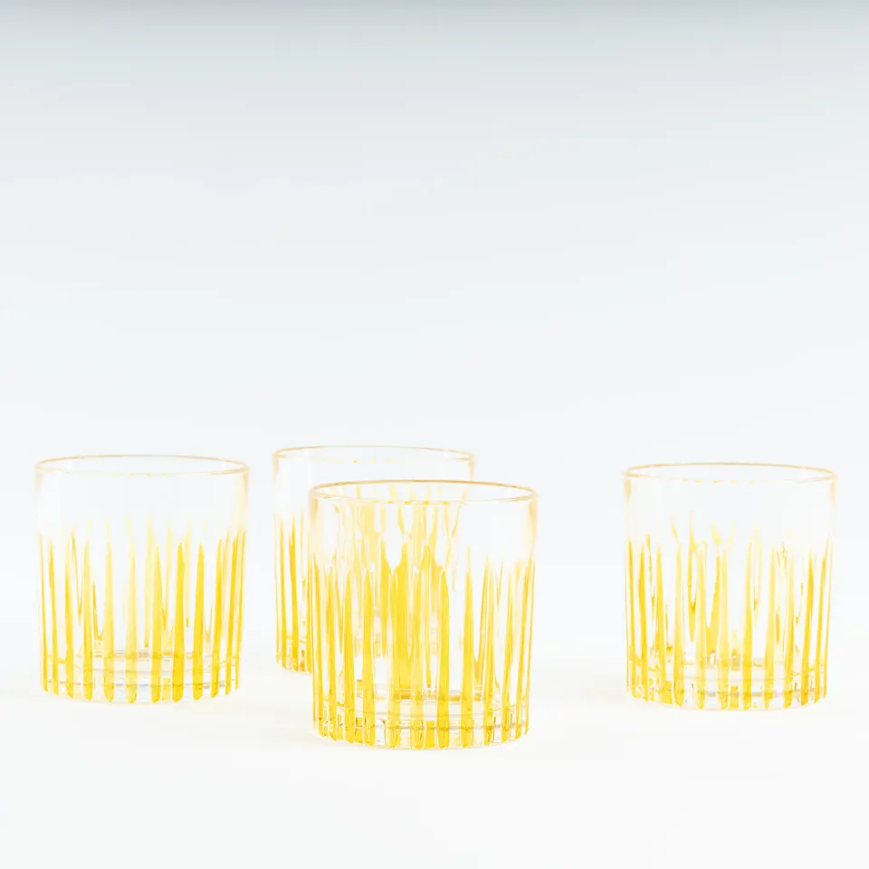 les-ottomans-tumbler-set-4tlg-aus-kristall-handbemalt-gelb-murano image 1