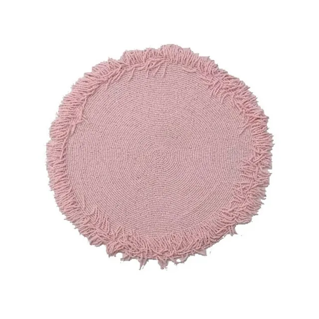 les-ottomans-tjb27-platzset-2er-set-perlen-mit-fransen-rosa image 1