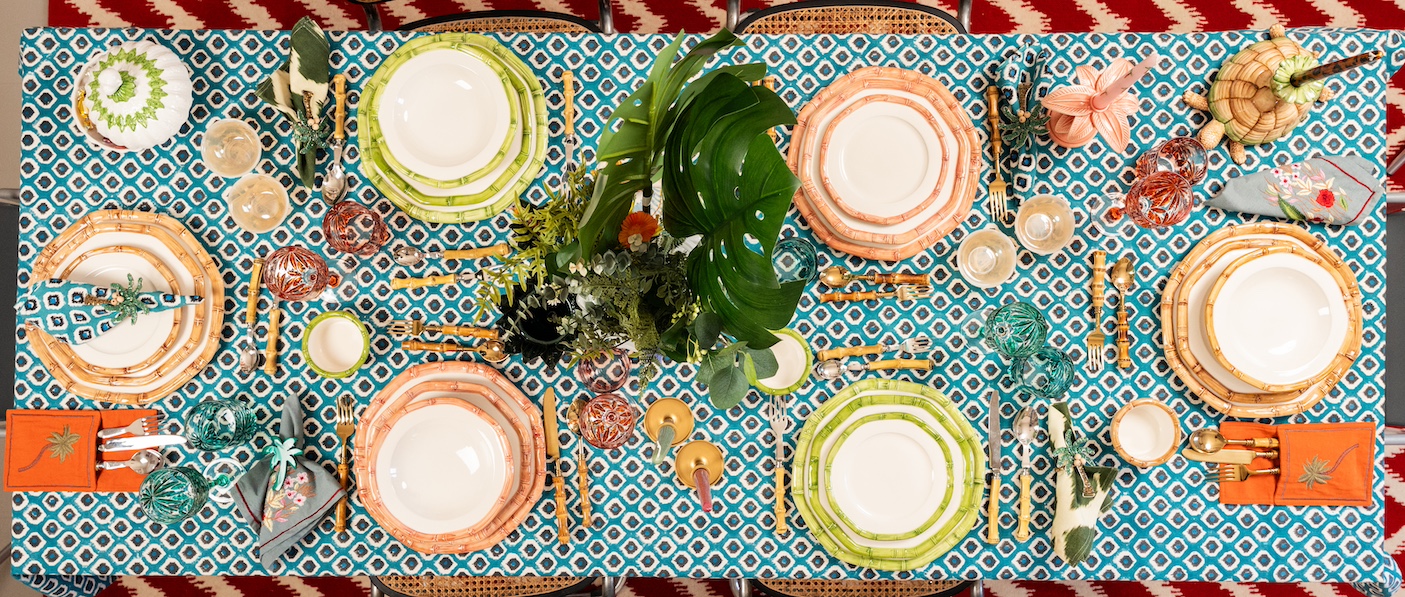 les-ottomans-bamboo-keramikteller-braun-handbemalt image 3