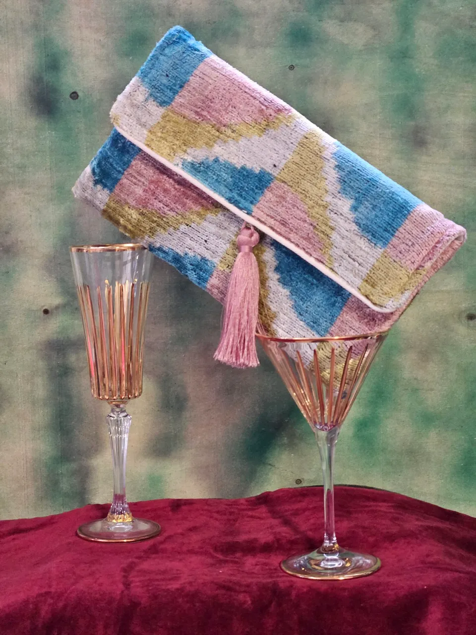 les-ottomans-pochette-200-clutch-seiden-samt-ikat image 1