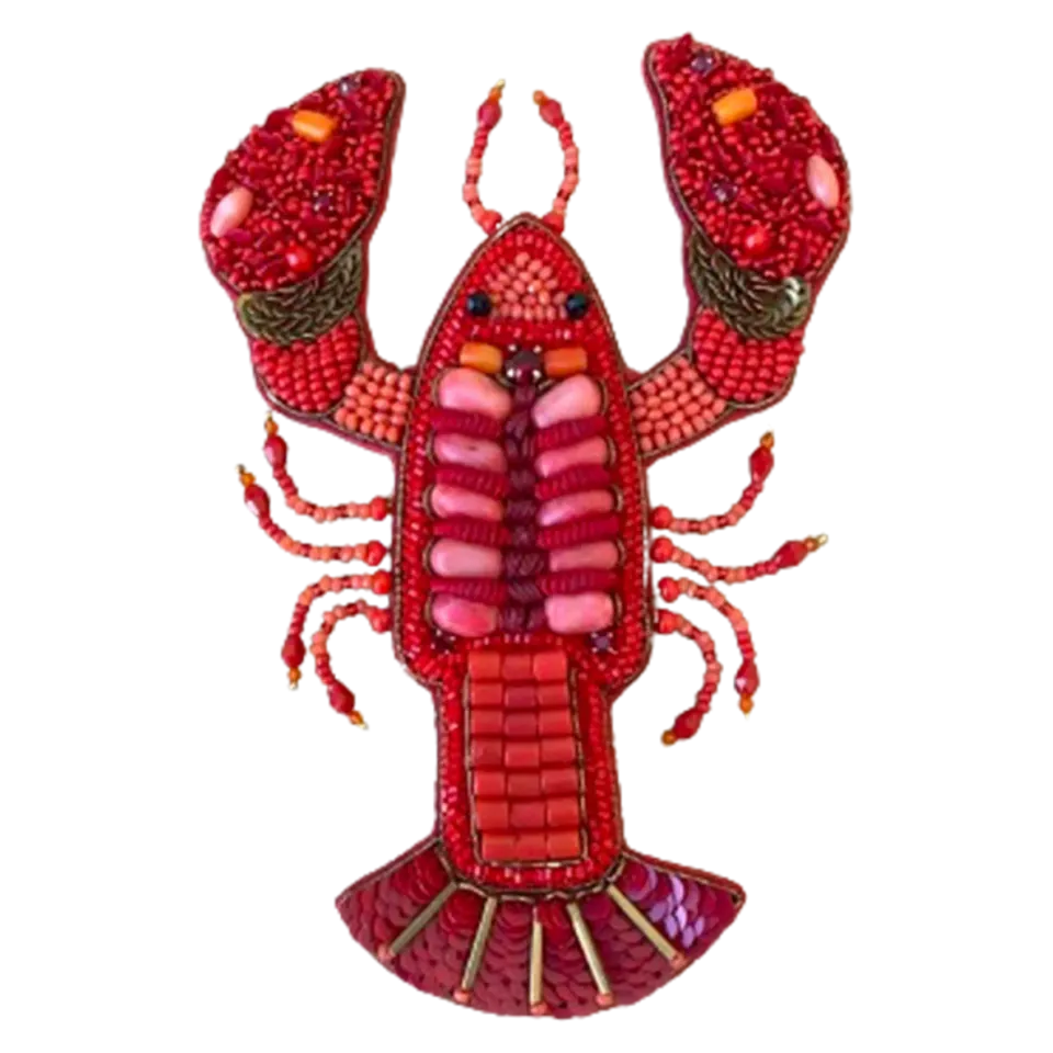 les-ottomans-lobster-brosche-handgestickt image 1