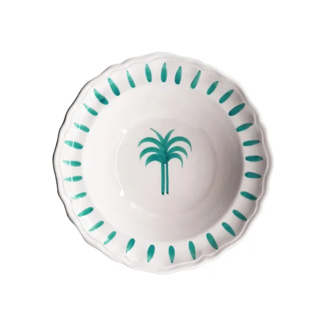 les-ottomans-palms-tpv06-salatsch-ssel-keramik-gr-ne-palmen-handbemalt image 1