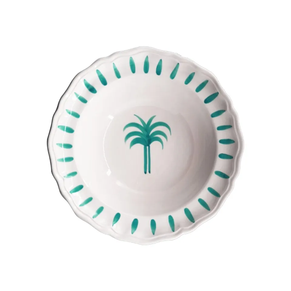 les-ottomans-palms-tpv06-salatsch-ssel-keramik-gr-ne-palmen-handbemalt image 1