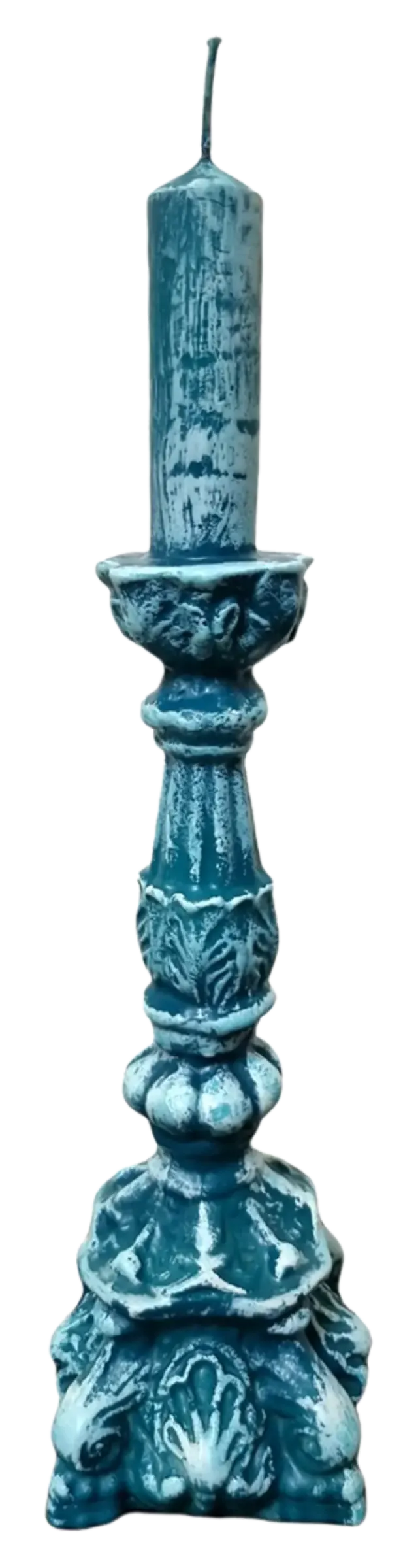 les-ottomans-kerzenleuchter-kerze-blau-handbemalte-kandelaber-kerze image 1