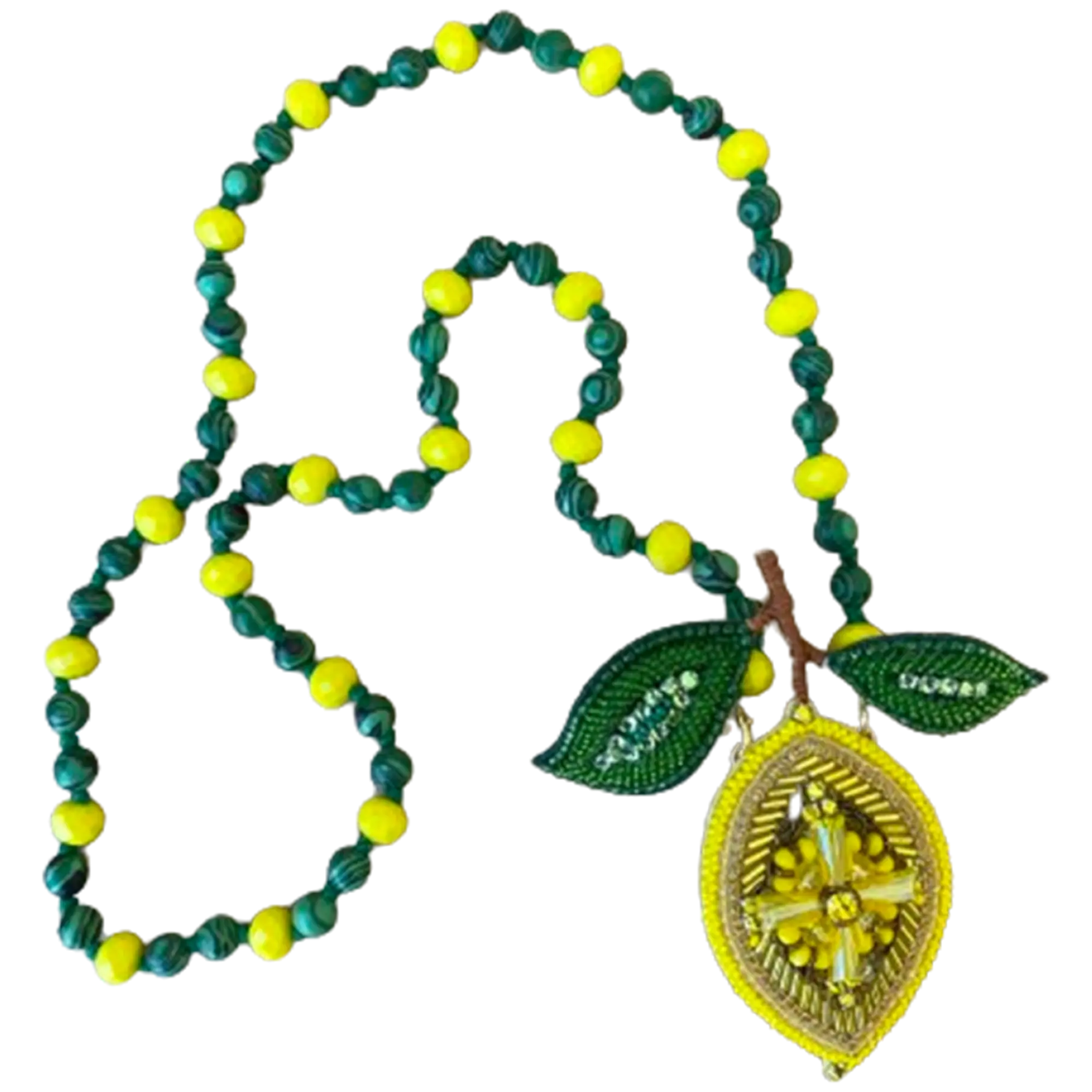 les-ottomans-lemon-brosche-handgestickt-mit-kette image 1