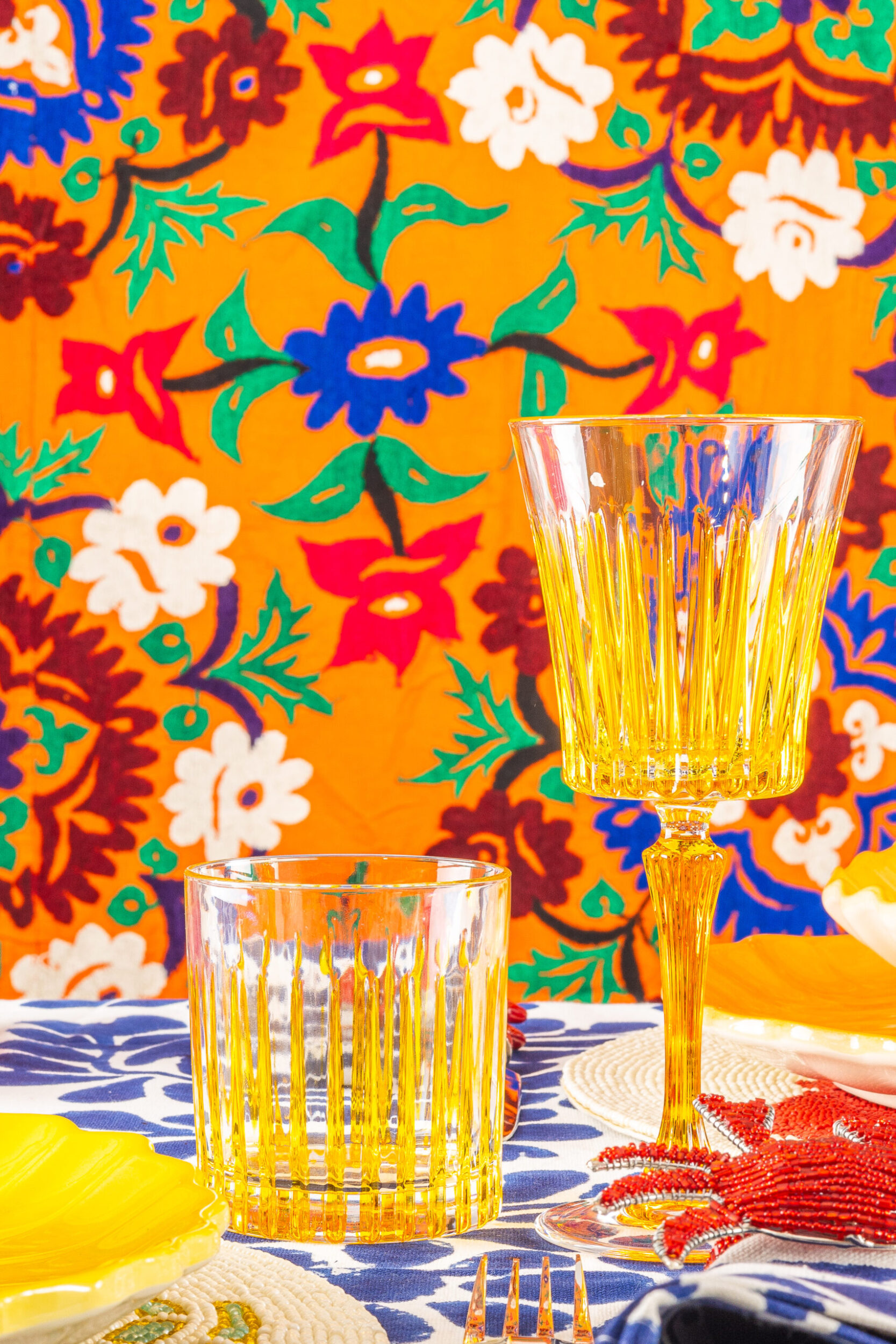 les-ottomans-weingl-ser-kristall-handbemalt-gelb-4er-set image 2