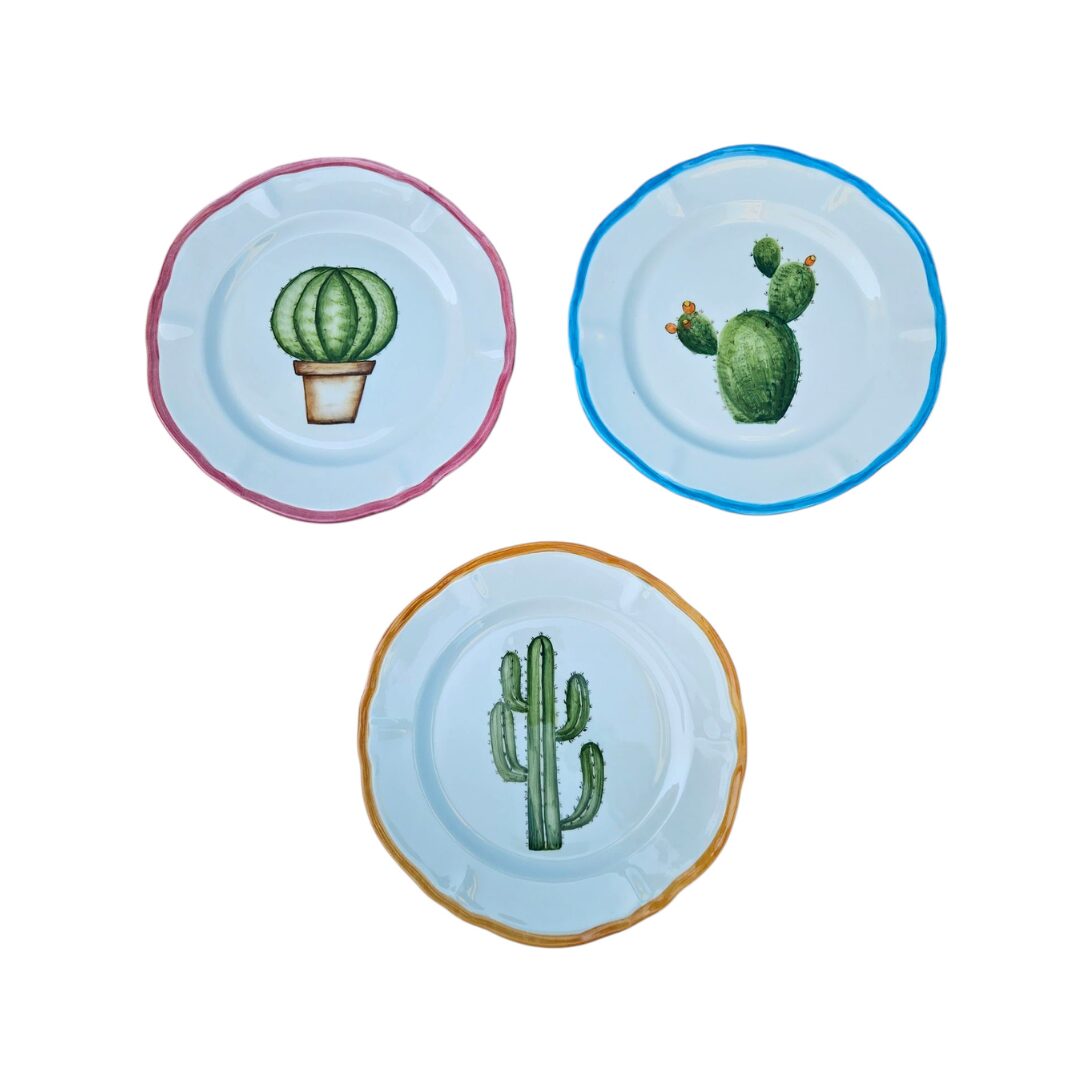 les-ottomans-cactus-keramikteller-set-3-teilig-handbemalt image 1
