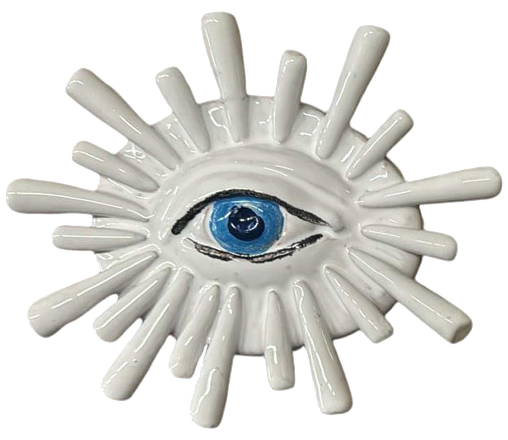 les-ottomans-sheltering-eye-dekoobjekt-keramik-wei-handbemalt image 1