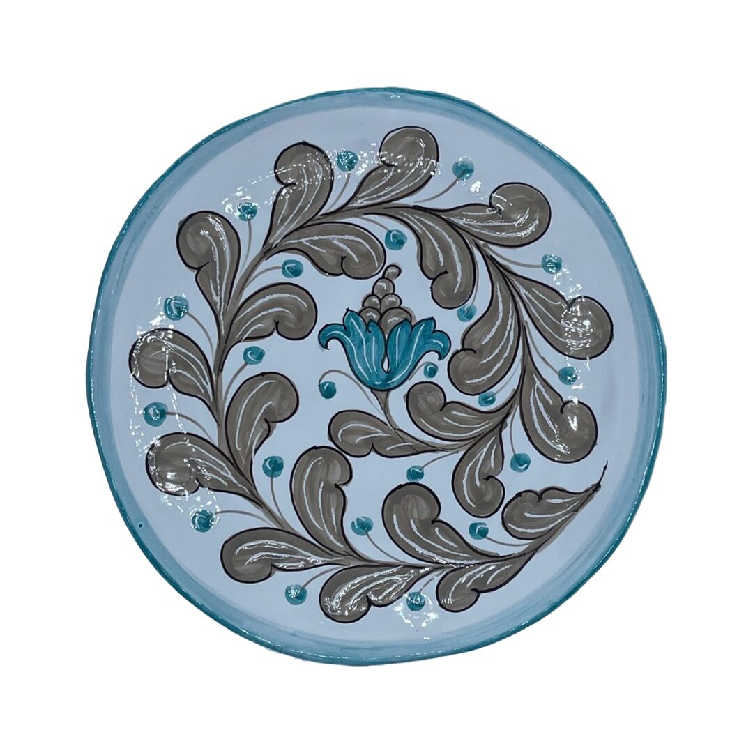 les-ottomans-floreale-flacher-teller-aus-handbemalter-keramik image 1
