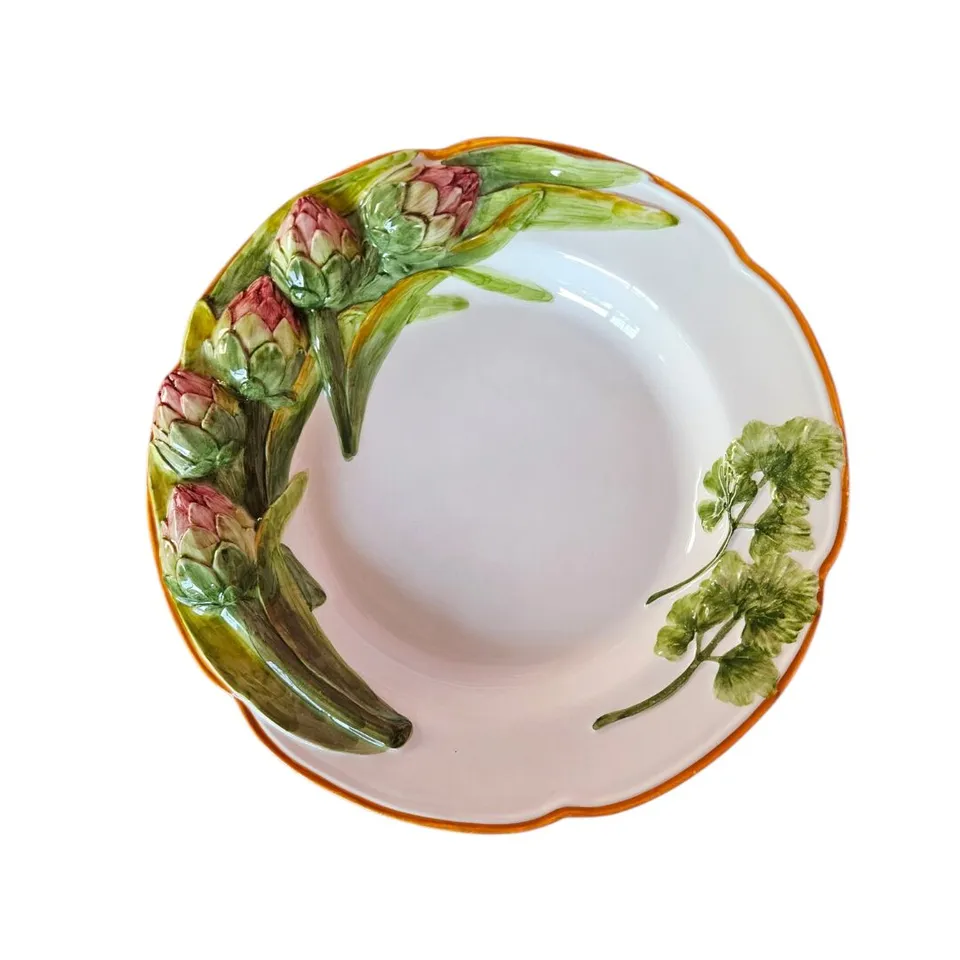 les-ottomans-asp03-carciofo-artischocke-keramik-pastaschale-handbemalt image 1