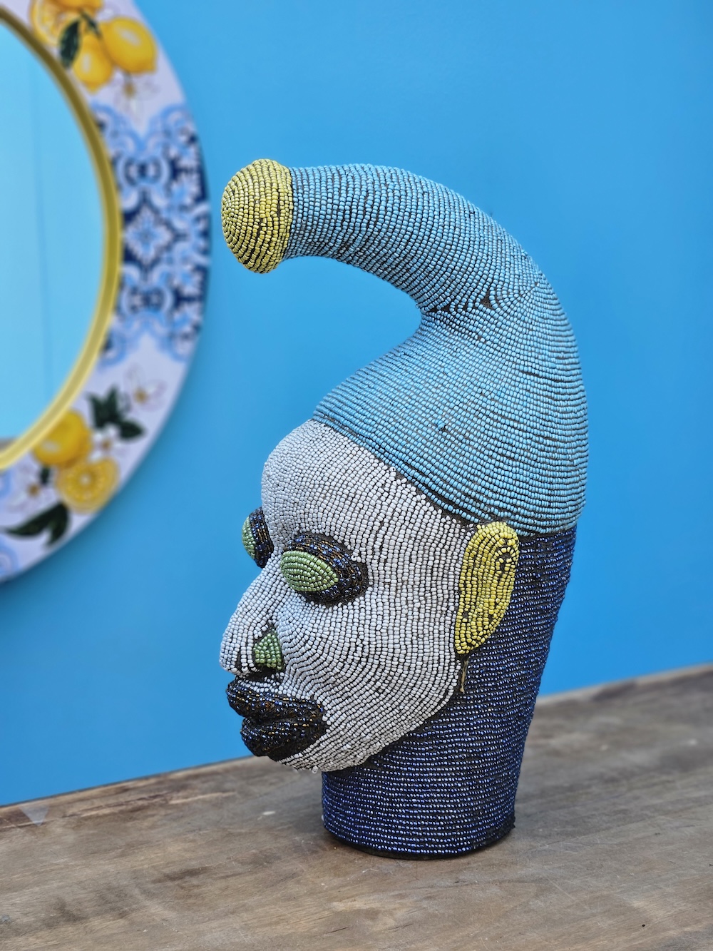 les-ottomans-teste-africane-con-perline-deko-skulptur-grande image 3
