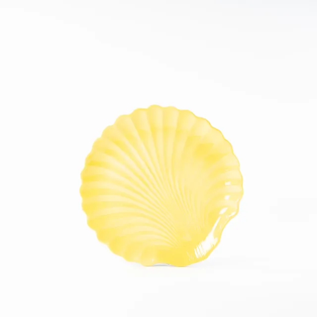 les-ottomans-shell-speiseteller-aus-keramik-handbemalt-gelb image 1
