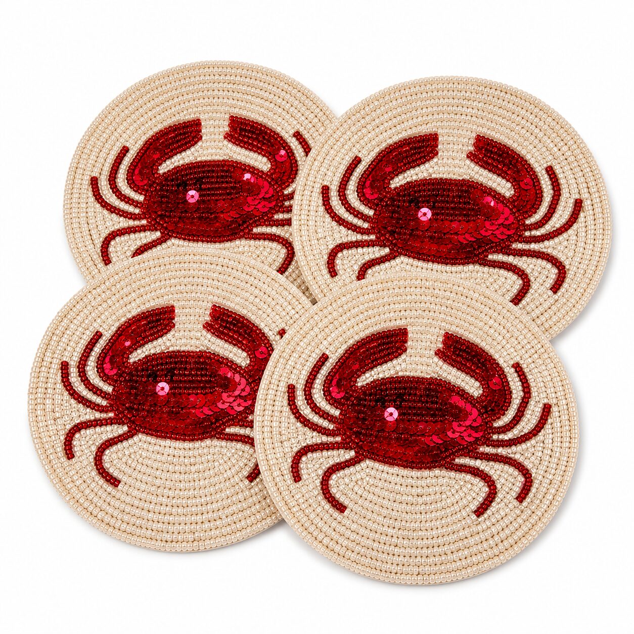 les-ottomans-seq01-untersetzer-set-4-teilig-perlen-meerestiere image 1