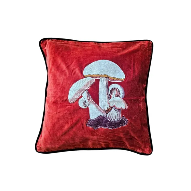 les-ottomans-funghi-kissenbezug-baumwollsamt-pilze-bestickt image 1