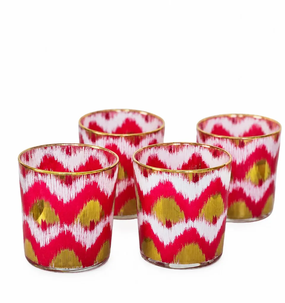 les-ottomans-ikat-tumbler-gl-ser-rot-4er-set image 1
