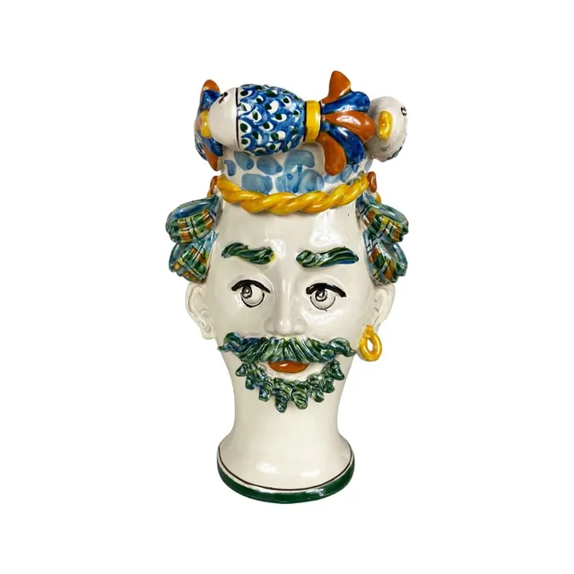 les-ottomans-sicily-sculpture-scu26-keramikvase-gesicht-handbemalt image 1