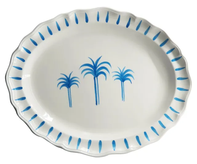 les-ottomans-tpc05-keramik-tablett-blaue-palmen-handbemalt image 1