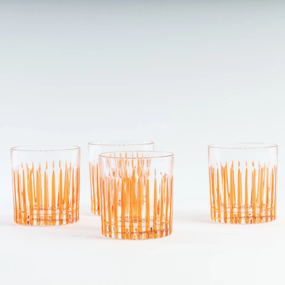 les-ottomans-tumbler-set-aus-kristall-orange-4-handbemalte-gl-ser image 1