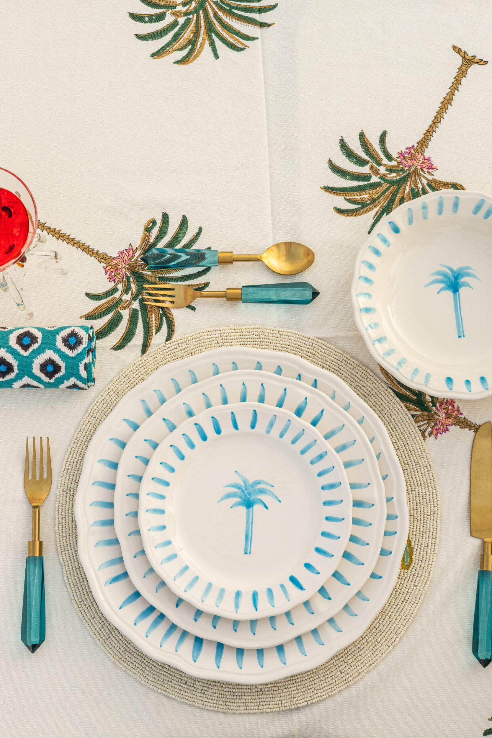 les-ottomans-sch-ssel-keramik-palms-blau-handbemalt-tpc04 image 2