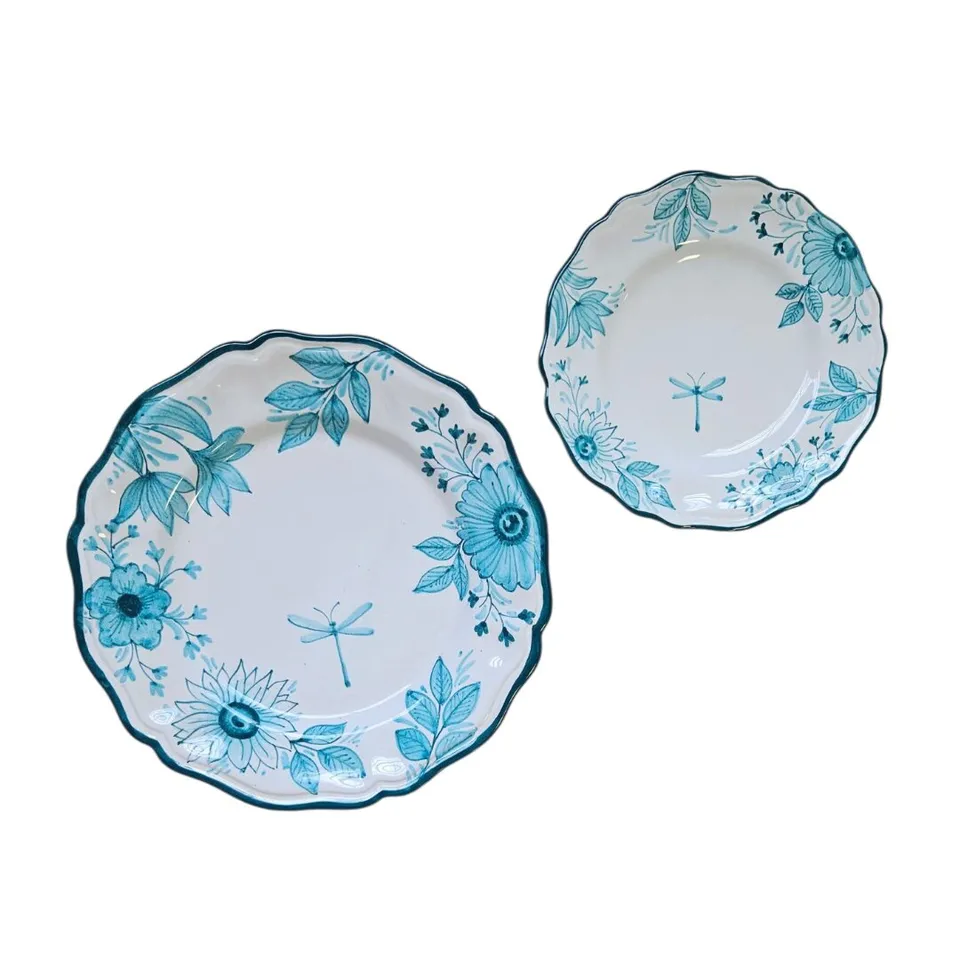 les-ottomans-fiori-blu-teller-set-flachteller-dessertteller-keramik image 1