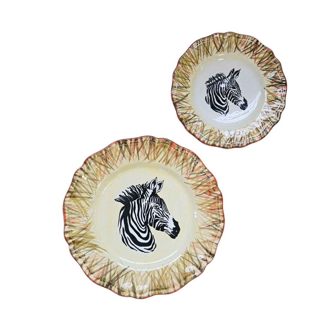 les-ottomans-teller-zebra-keramik-handbemalt-flach-dessertteller image 1