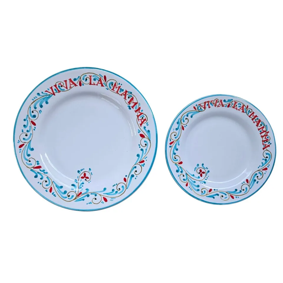 les-ottomans-teller-set-viva-la-mamma-keramik-2-teilig-flach-dessert image 1