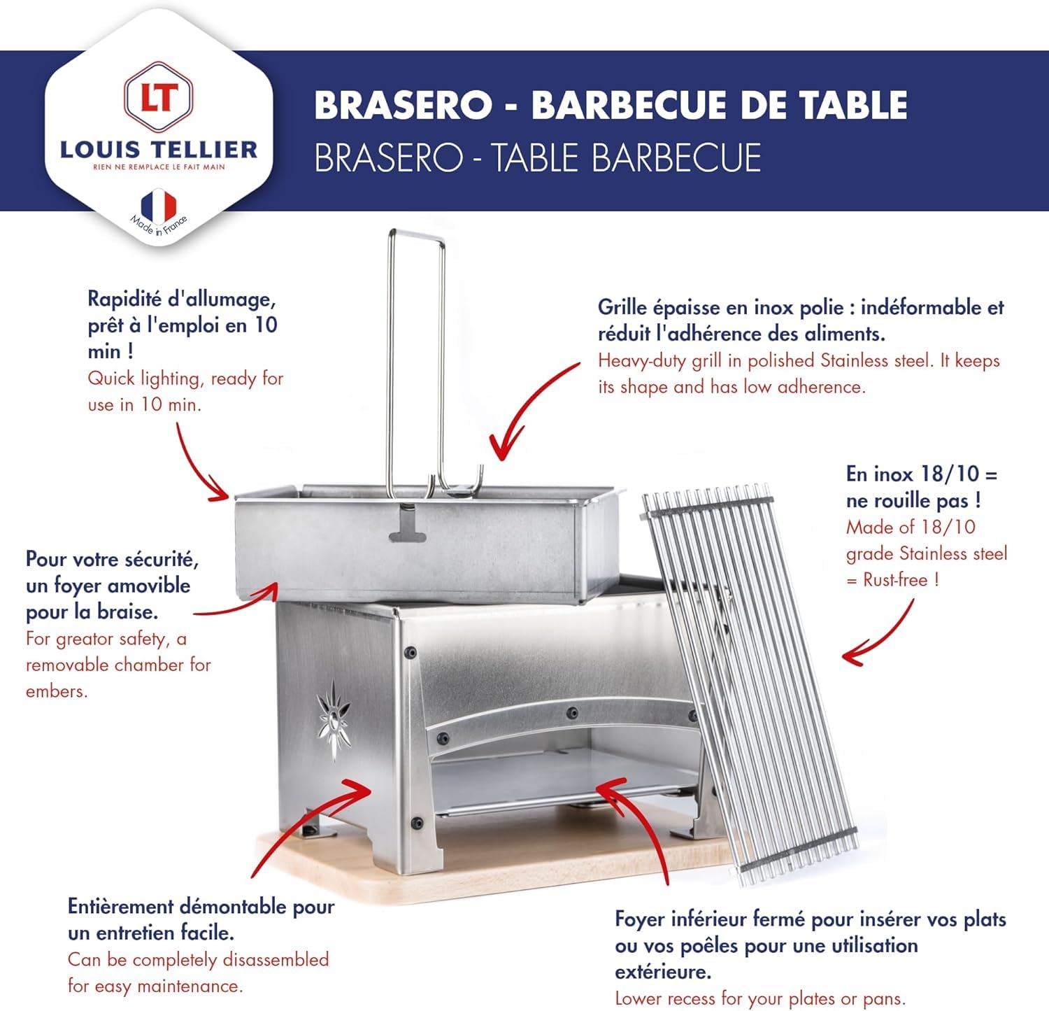 louis-tellier-bron-coucke-kohlegrill-edelstahl-32-x-22-x-21-5-cm-made-in-france image 2
