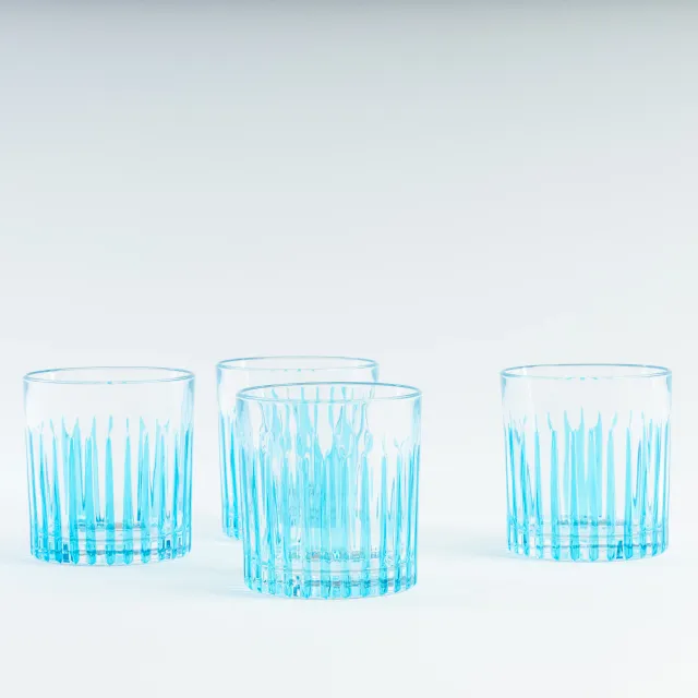 les-ottomans-tumbler-aus-kristall-handbemalt-4er-set-blau image 1