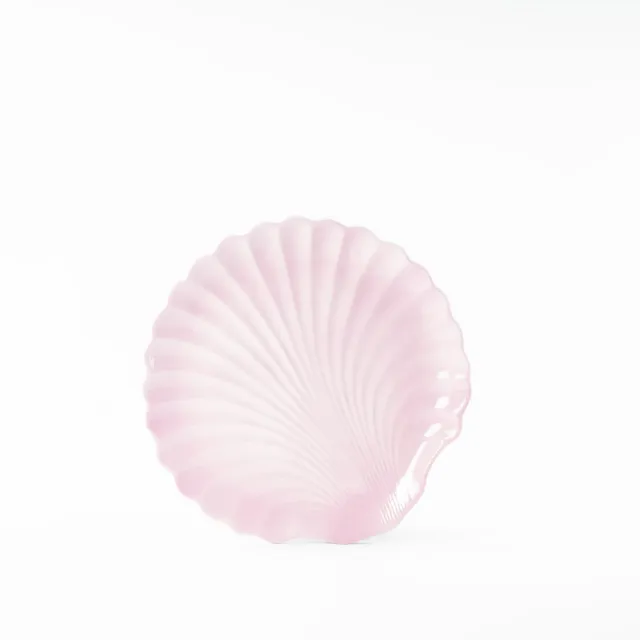 les-ottomans-shell-speiseteller-aus-handbemalter-keramik-pink image 1