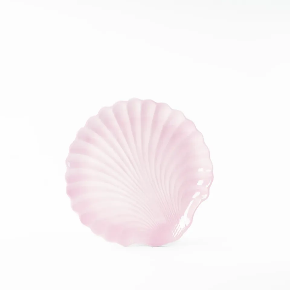 les-ottomans-shell-speiseteller-aus-handbemalter-keramik-pink image 1