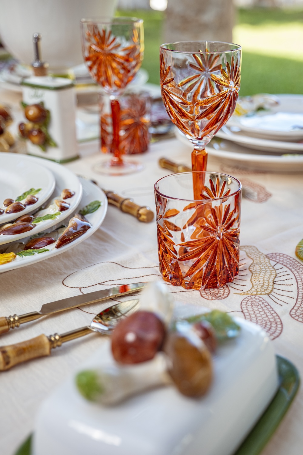 les-ottomans-kelch-kristall-orange-set-4-sternschliff image 3