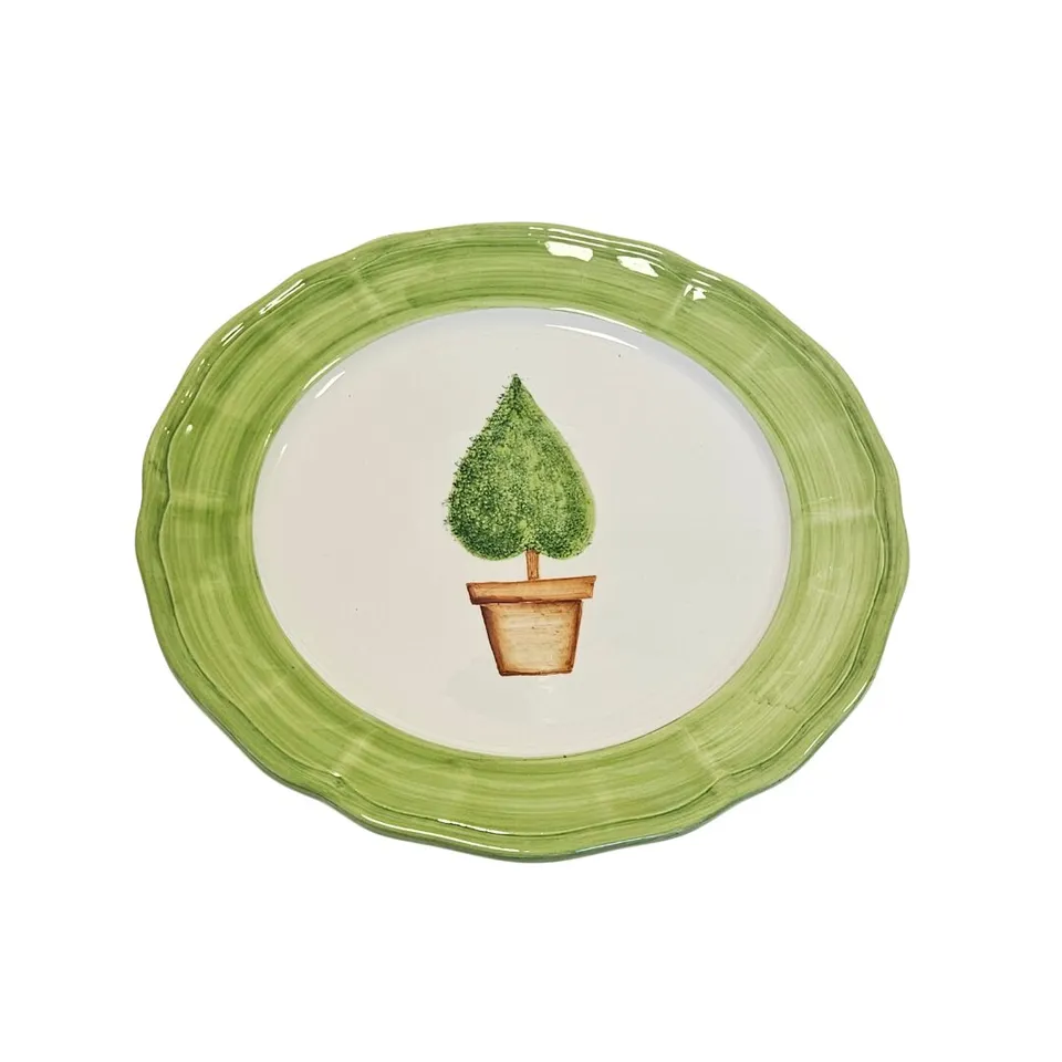 les-ottomans-topiaria-verde-flacher-teller-aus-handbemalter-keramik image 1