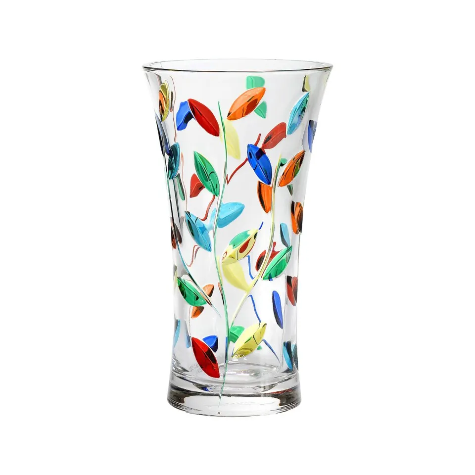 les-ottomans-kristallvase-multicolore-mit-blattgravur image 1