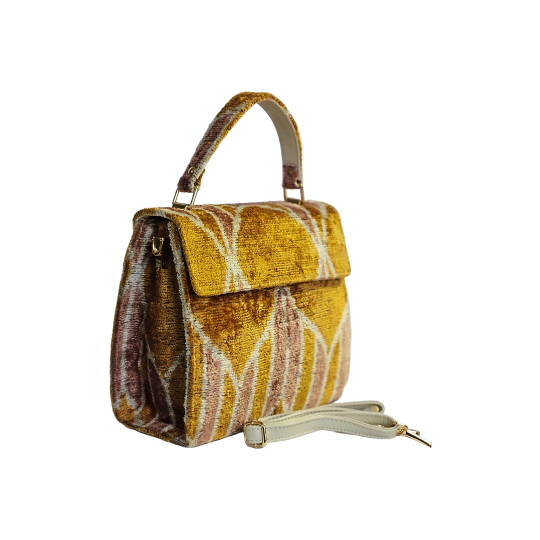 les-ottomans-borsa-tote-piccola-17-tote-tasche-aus-seidensamt-mit-ikat-muster image 1