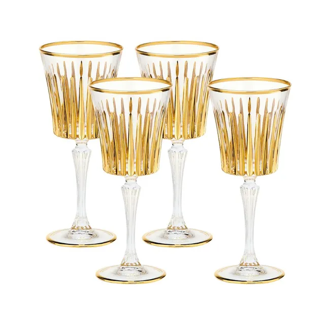 les-ottomans-cg07-weinglas-set-4-teilig-kristall-handbemalt-gold image 1