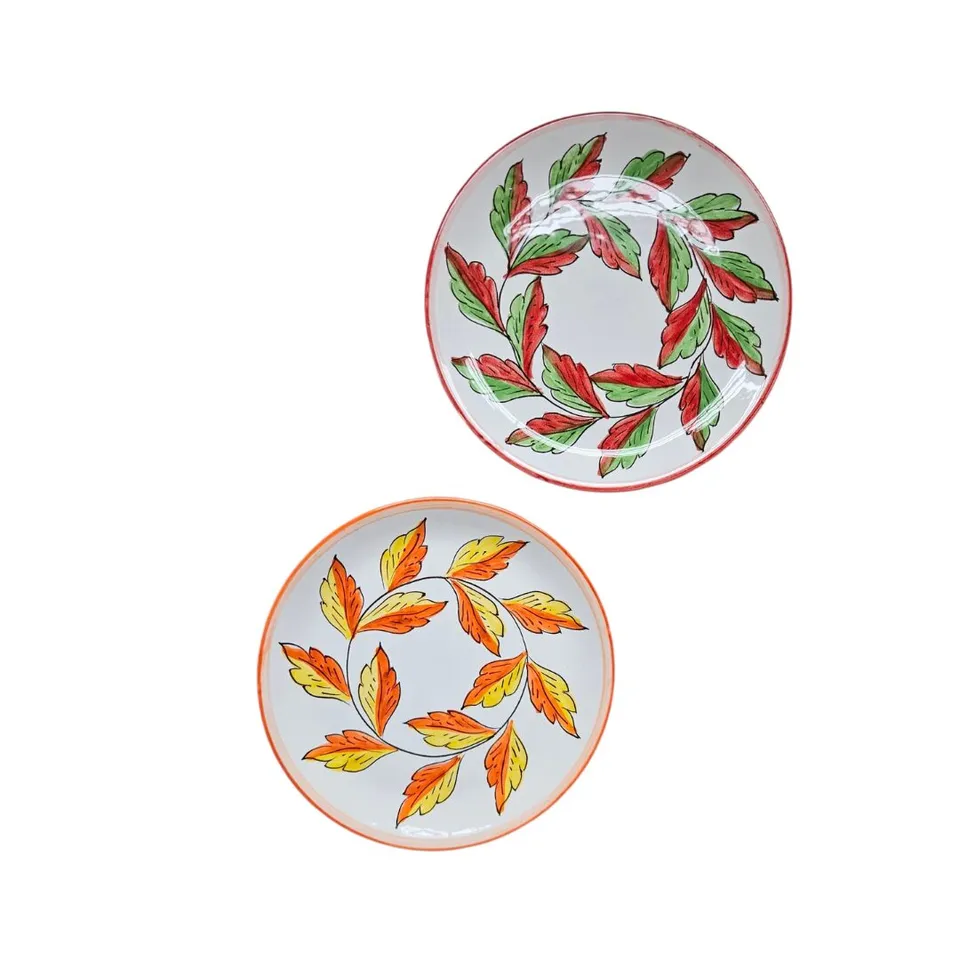 les-ottomans-blatt-dessertteller-2er-set-keramik-handbemalt image 1